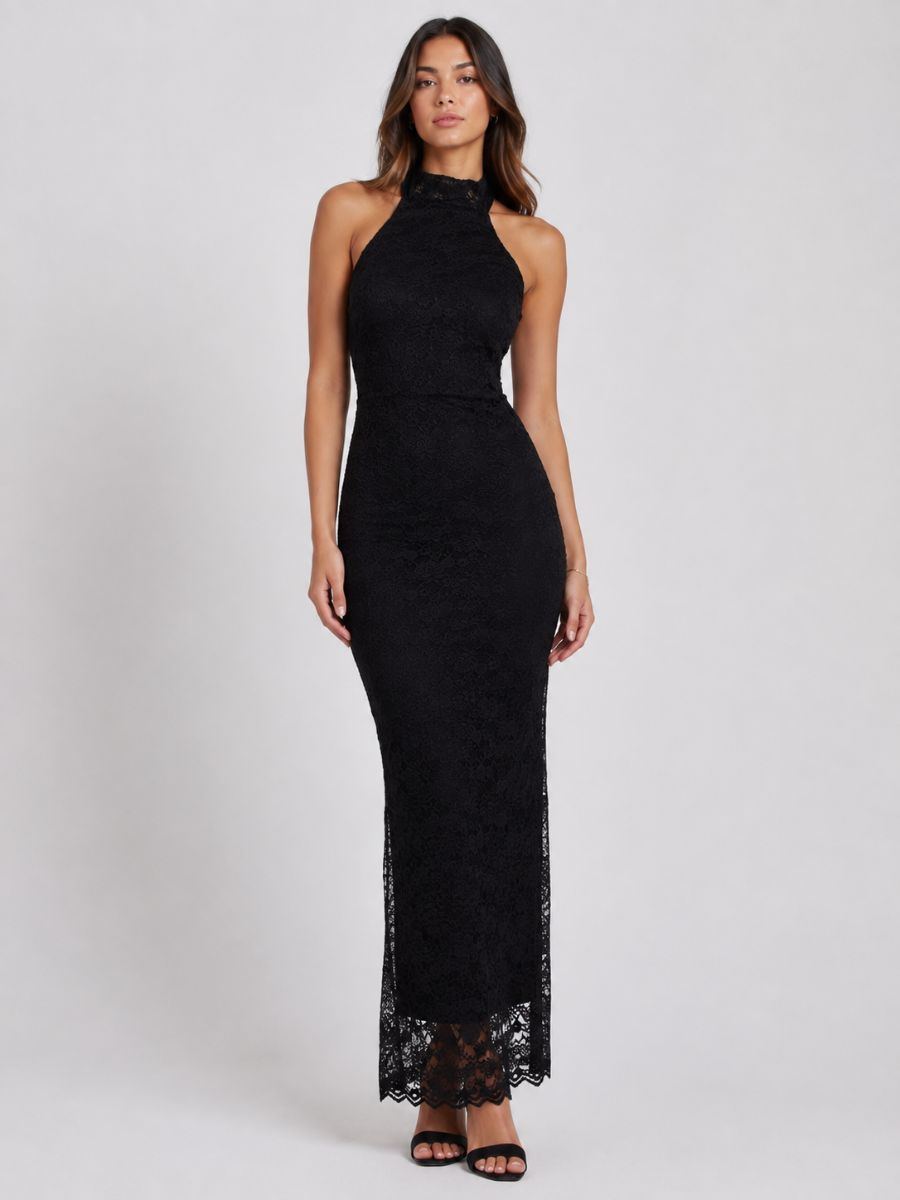 Jovi Lace Halter Maxi Dress