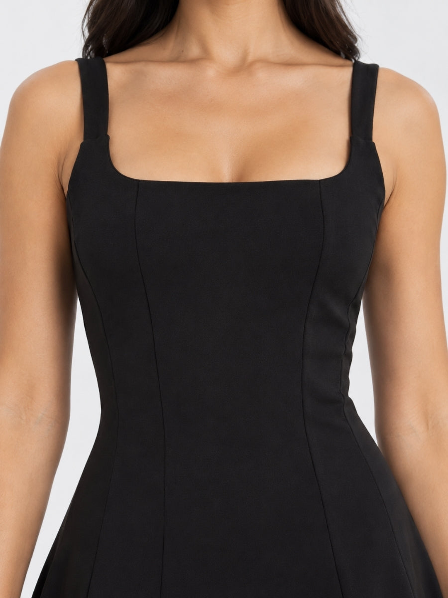Taylor Square Neck A-Line Crepe Mini Dress