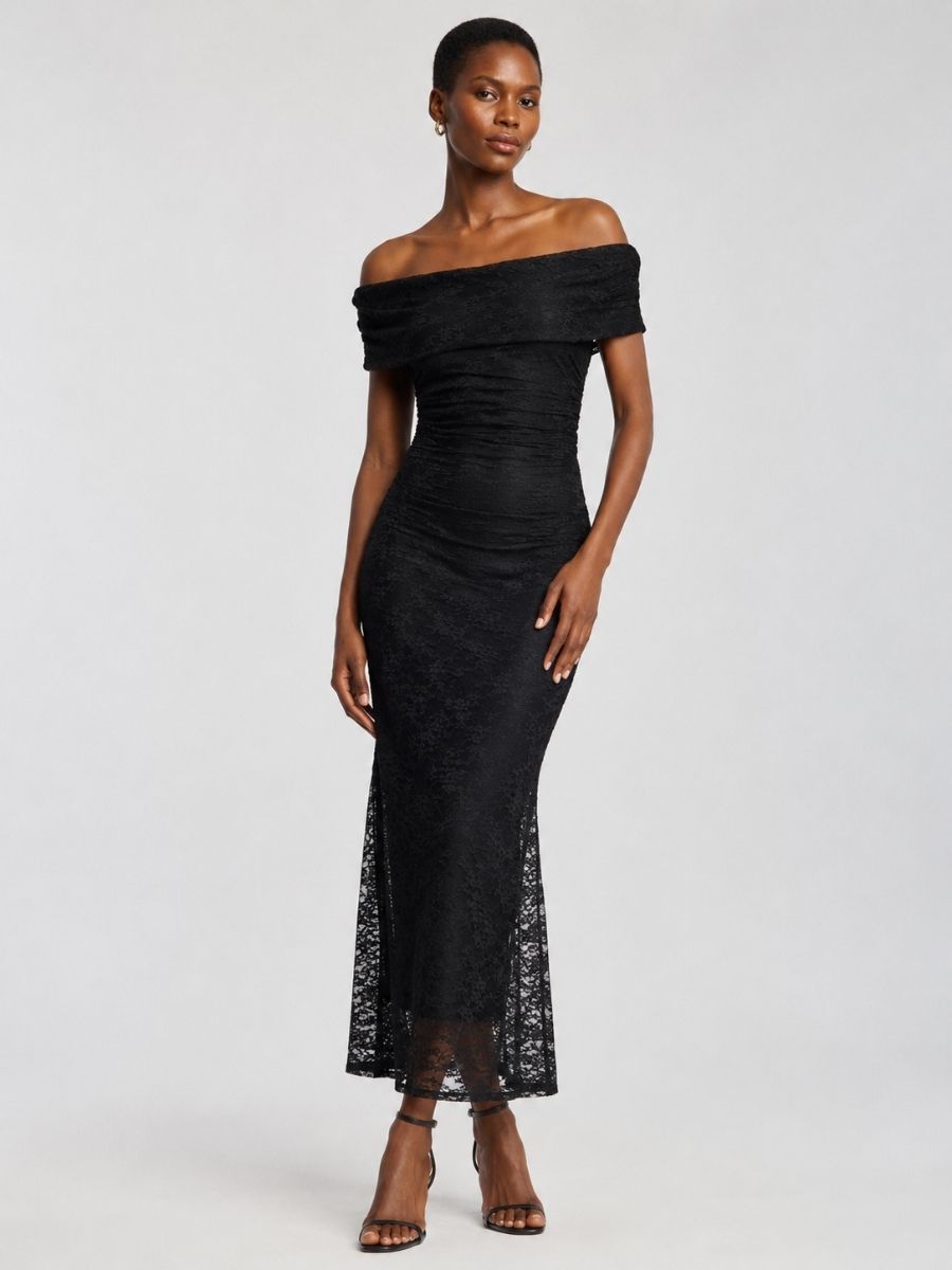 Liv Lace Off-the-Shoulder Midi Dress