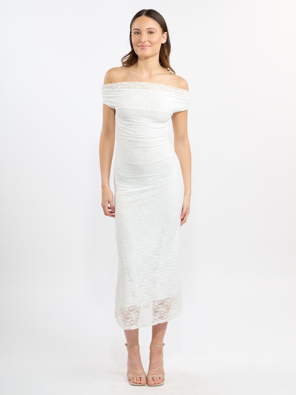 Liv Lace Off-the-Shoulder Midi Dress