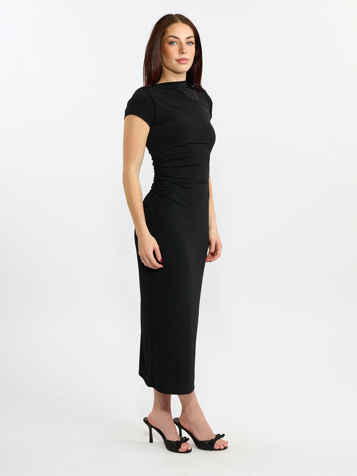 Anika Mock Neck Sleeveless Midi Dress