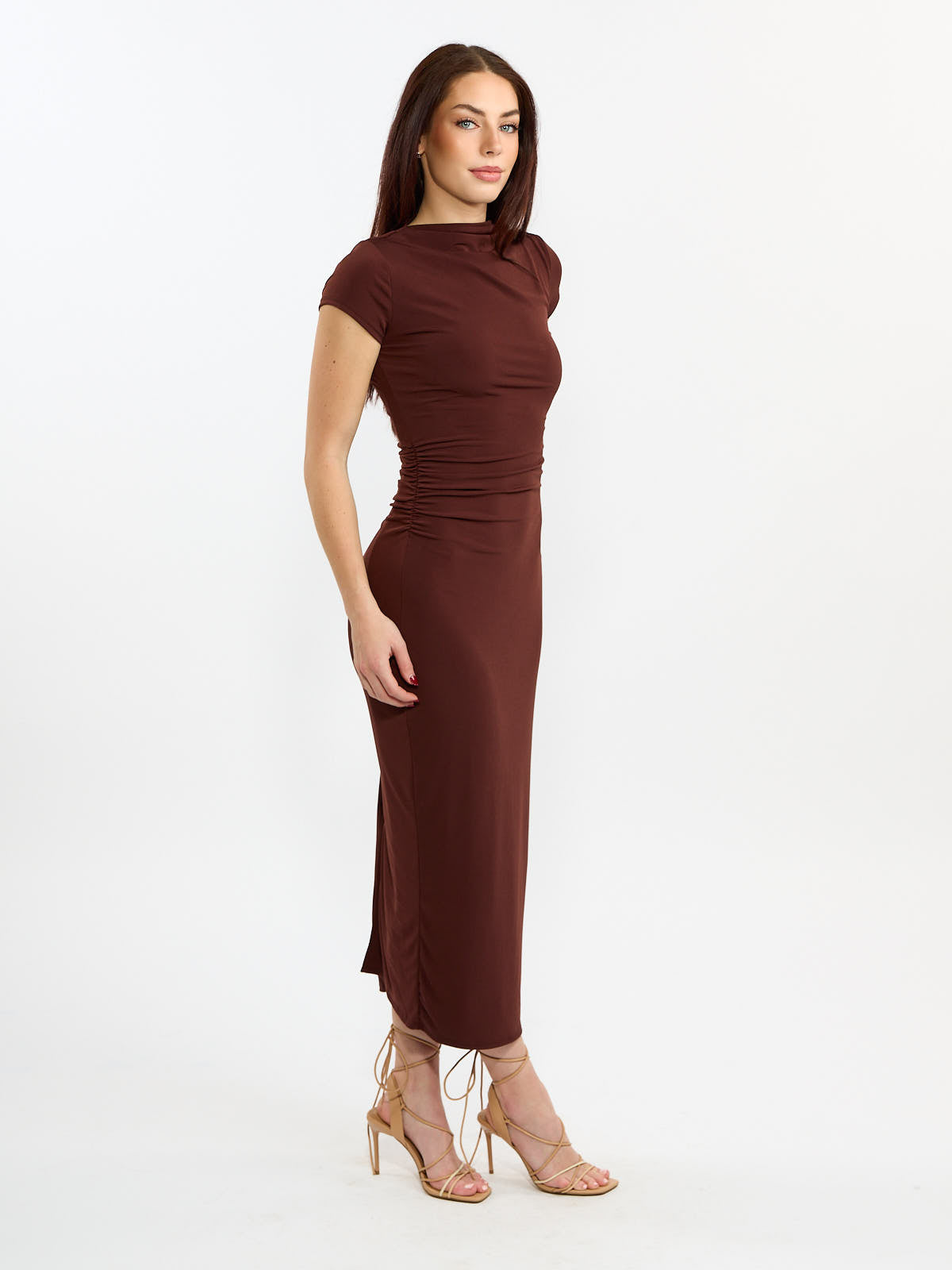 Anika Mock Neck Sleeveless Midi Dress