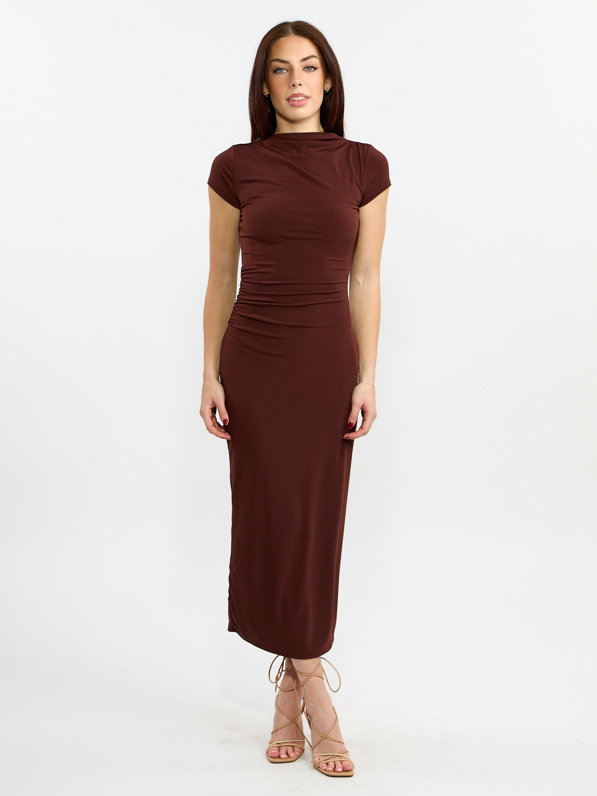 Anika Mock Neck Sleeveless Midi Dress