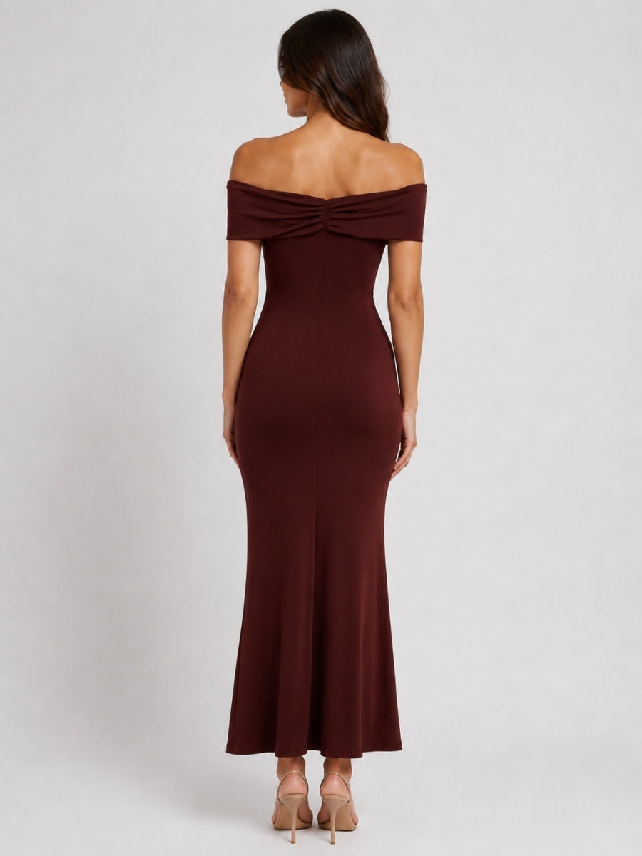Hazel Front Seam Jersey Off-the-Shoulder Dress