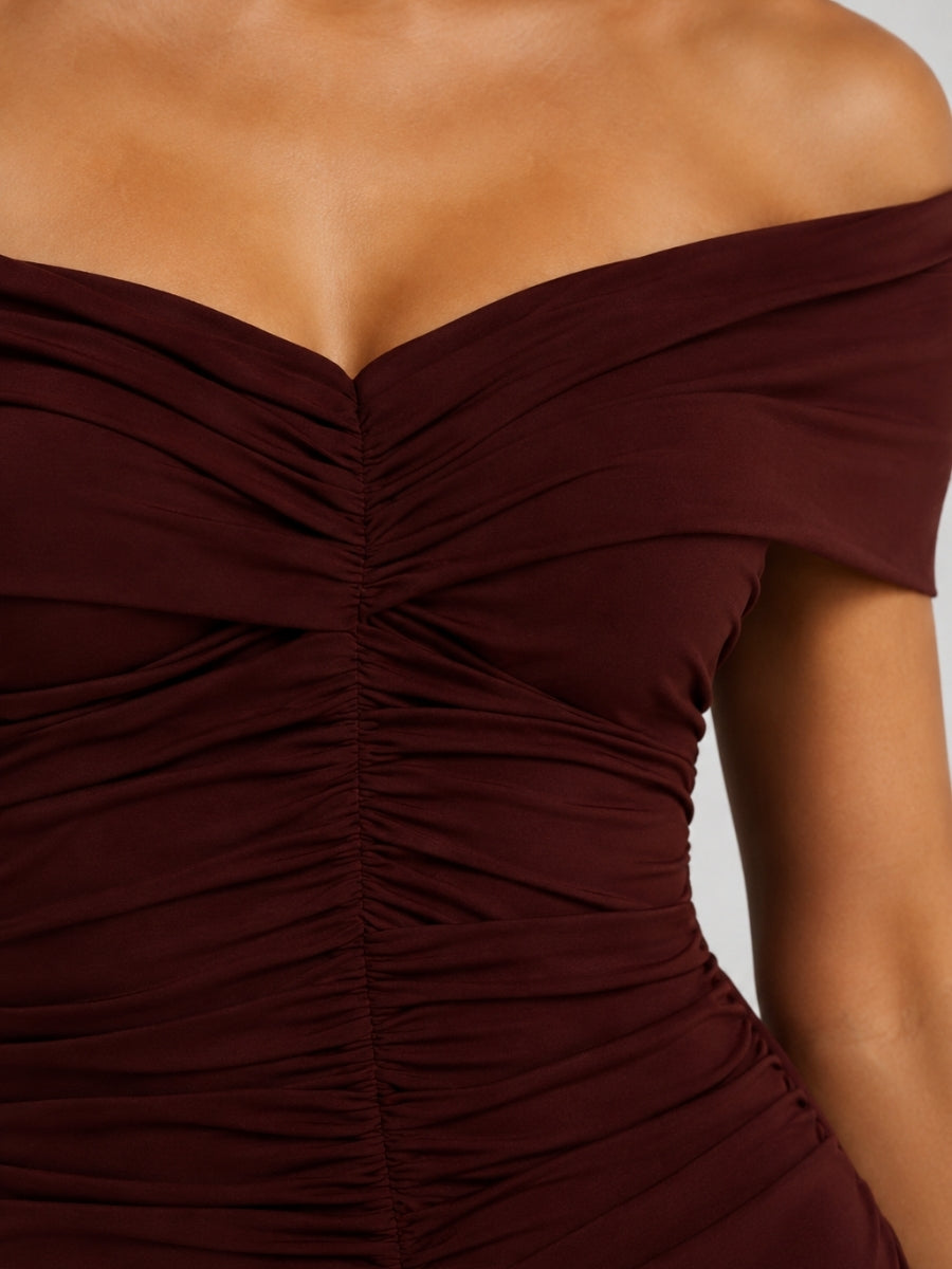 Hazel Front Seam Jersey Off-the-Shoulder Dress