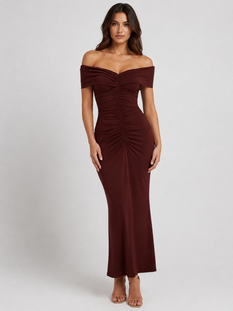 Hazel Front Seam Jersey Off-the-Shoulder Dress