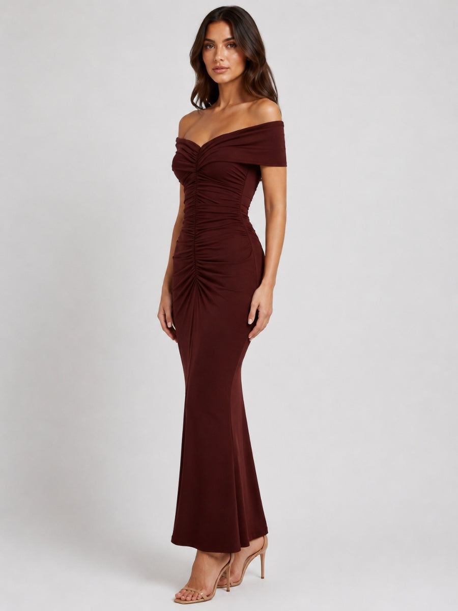Hazel Front Seam Jersey Off-the-Shoulder Dress