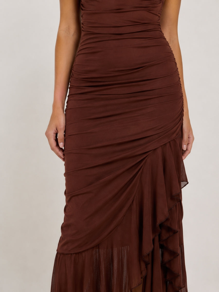 Mira Sleeveless Ruffle Solid Dress