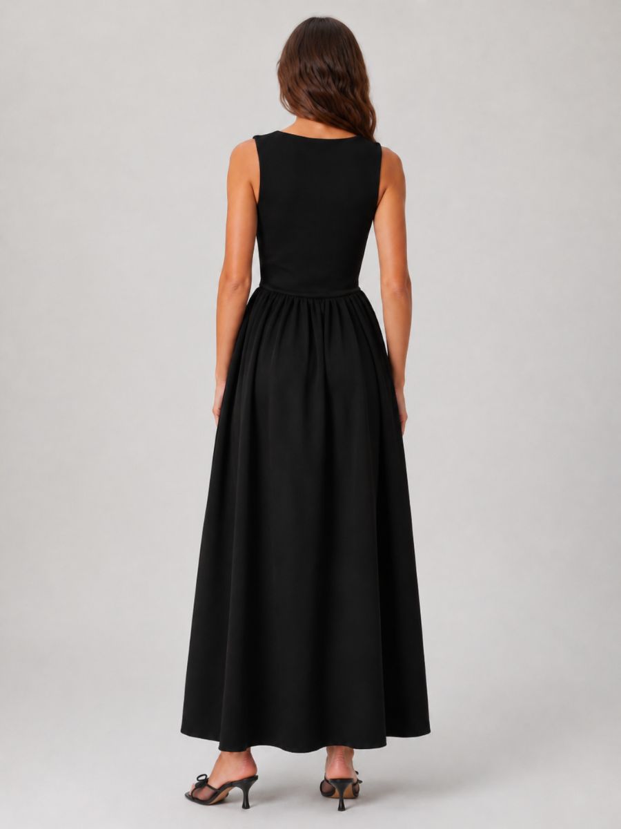 Margot Square Neck Middle V Maxi Dress