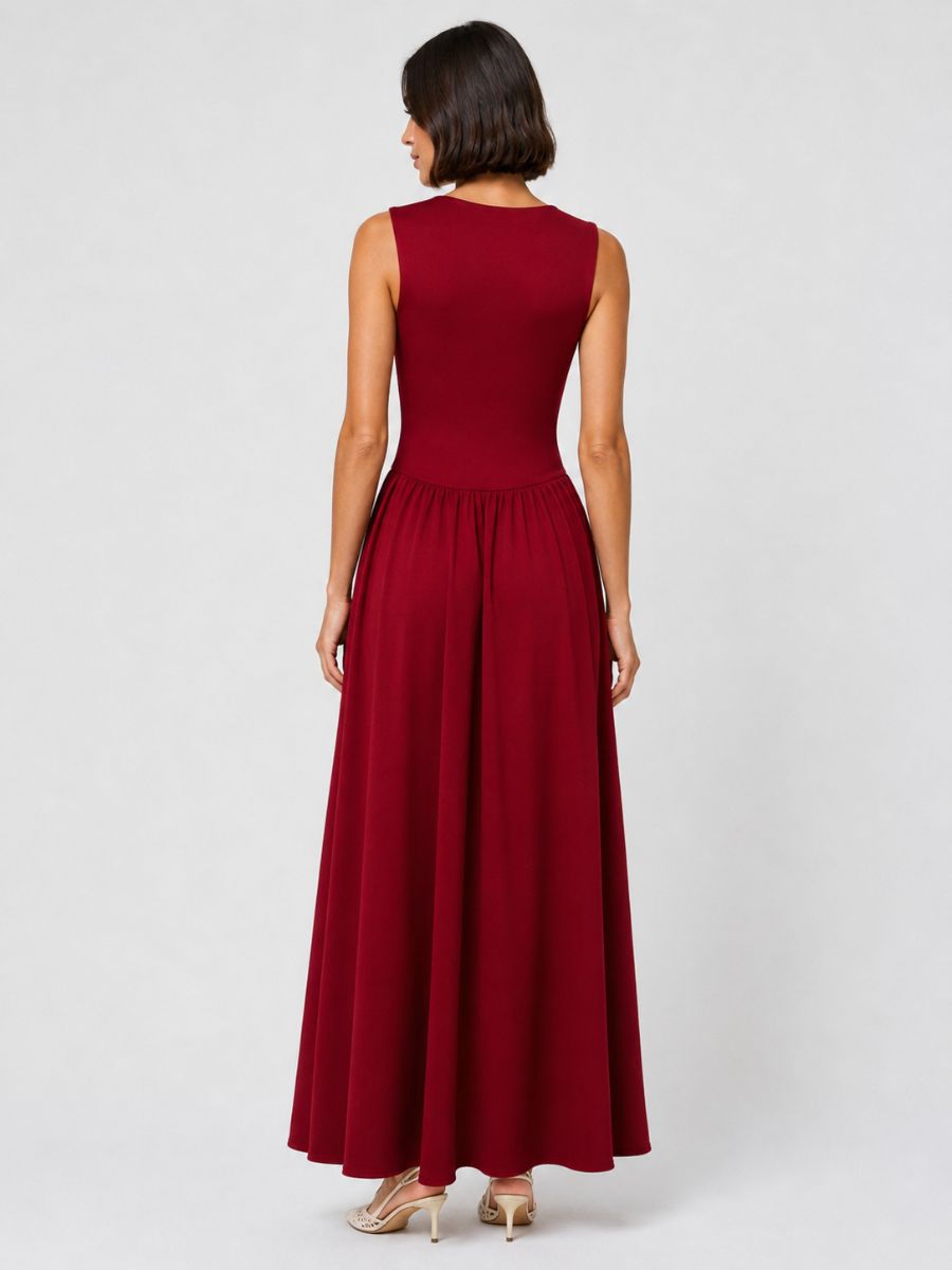 Margot Square Neck Middle V Maxi Dress
