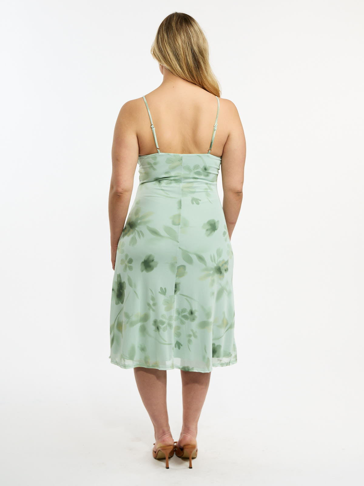 Sarah V-Neck Satin Midi Dress