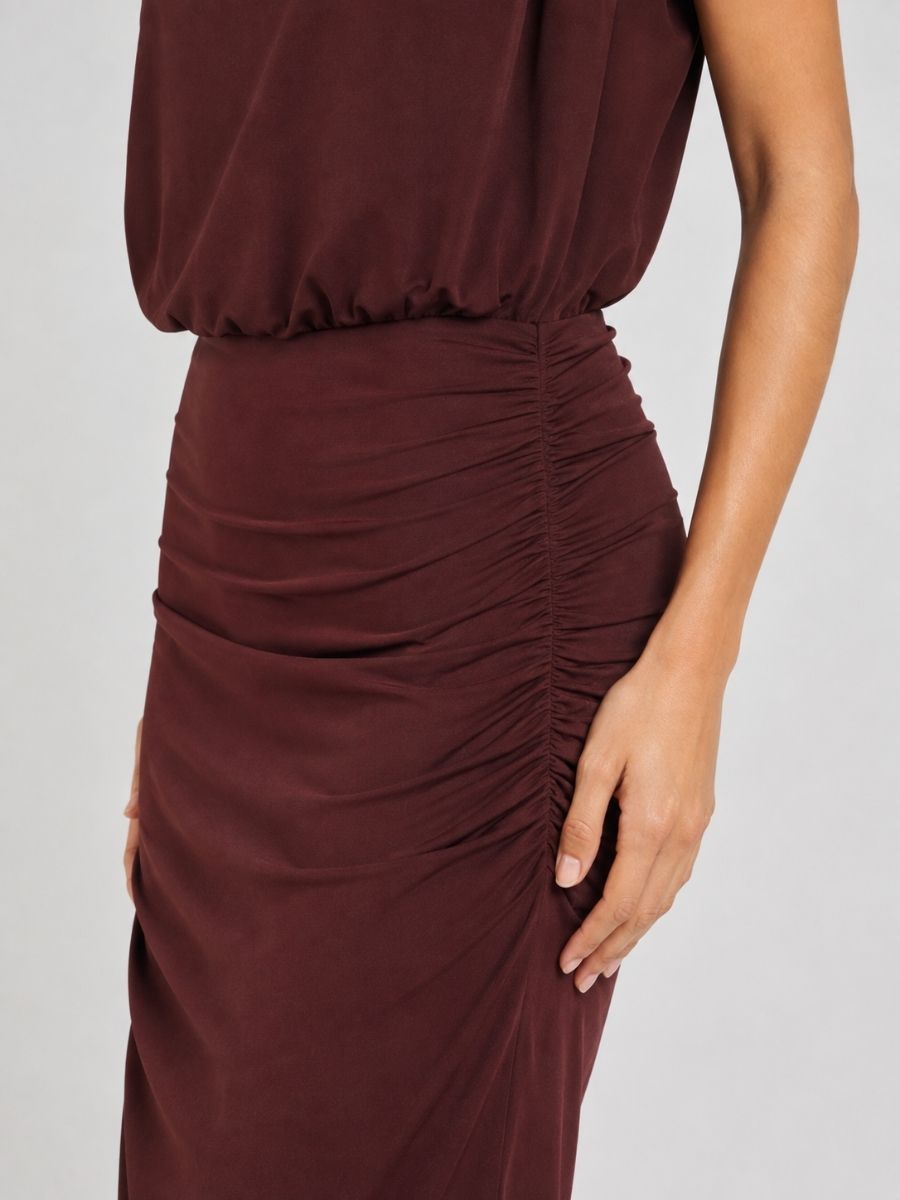 Umaira High Neck Asymmetrical Maxi Dress