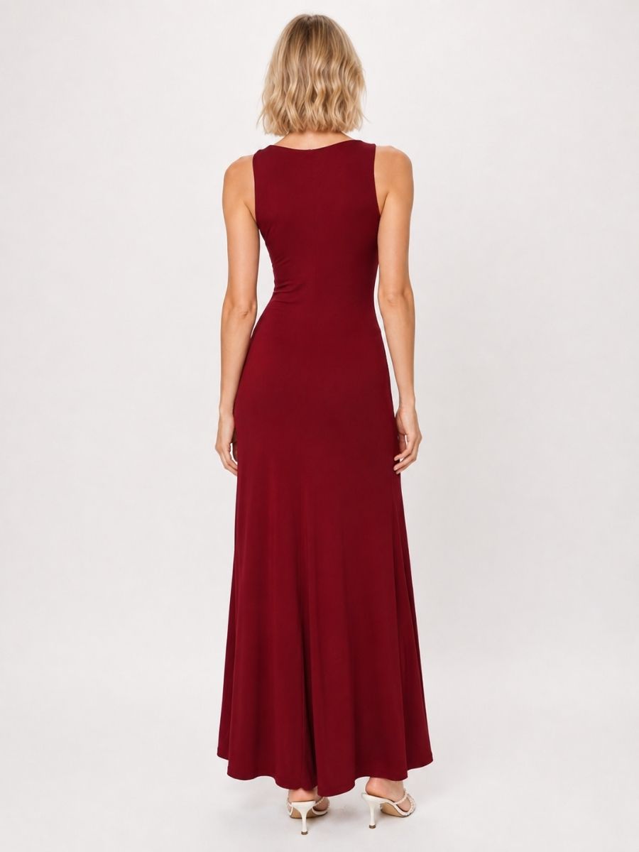 Perrie V-Neck Ruched Maxi Dress