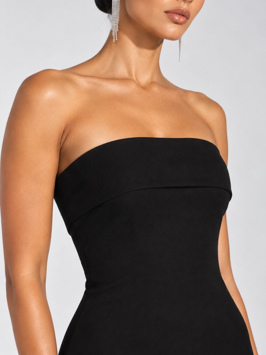 Portofino Crepe Strapless Maxi Dress
