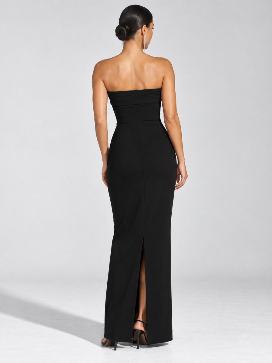 Portofino Crepe Strapless Maxi Dress