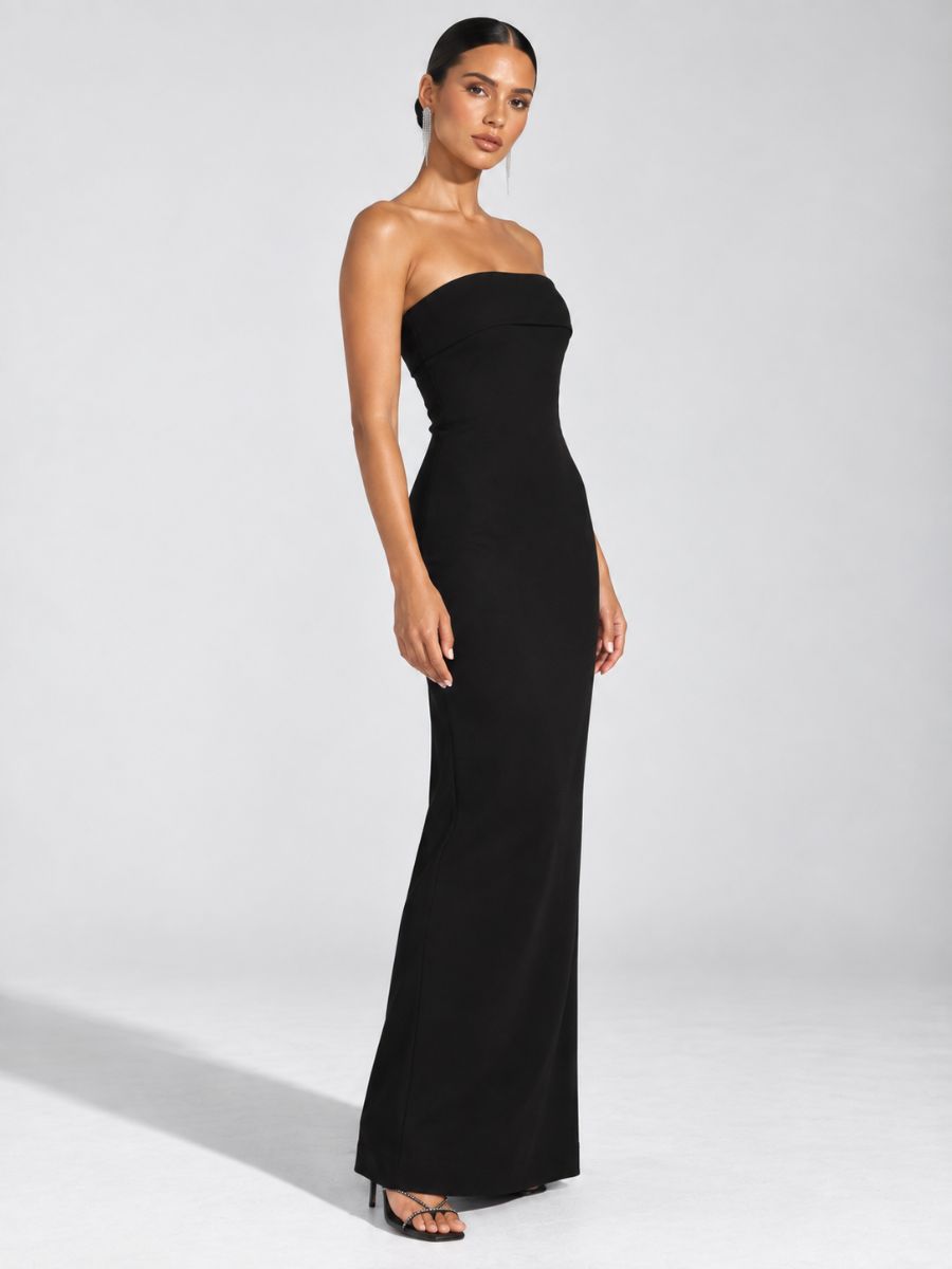 Portofino Crepe Strapless Maxi Dress