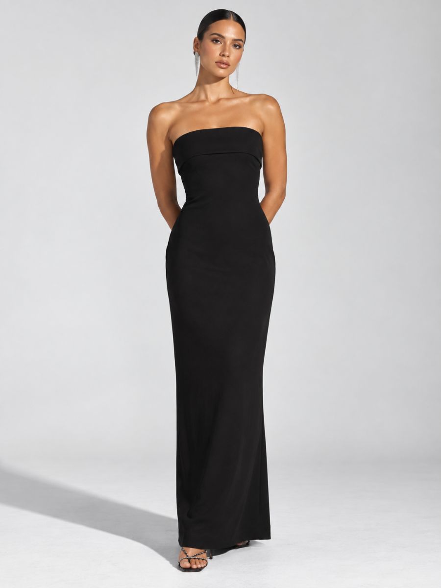 Portofino Crepe Strapless Maxi Dress