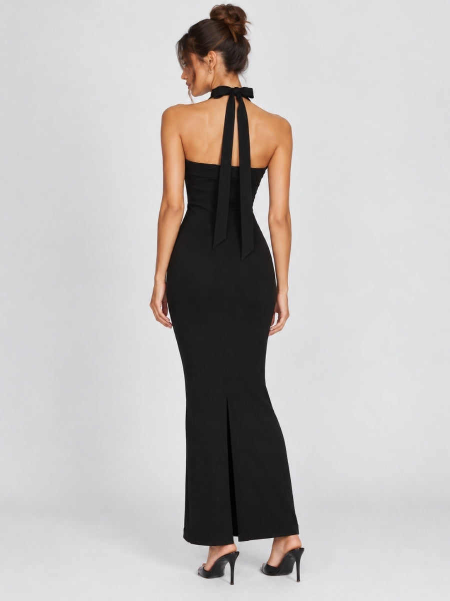 Mia Crepe Halter Midi Dress