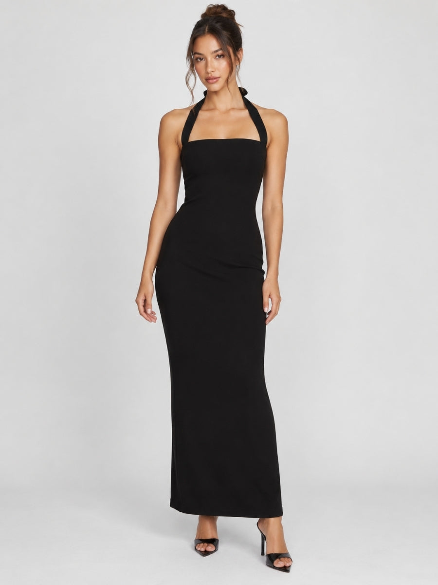 Mia Crepe Halter Midi Dress