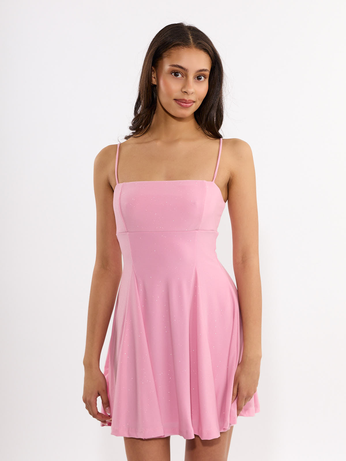 Isla Glitter Fit & Flare Mini Dress