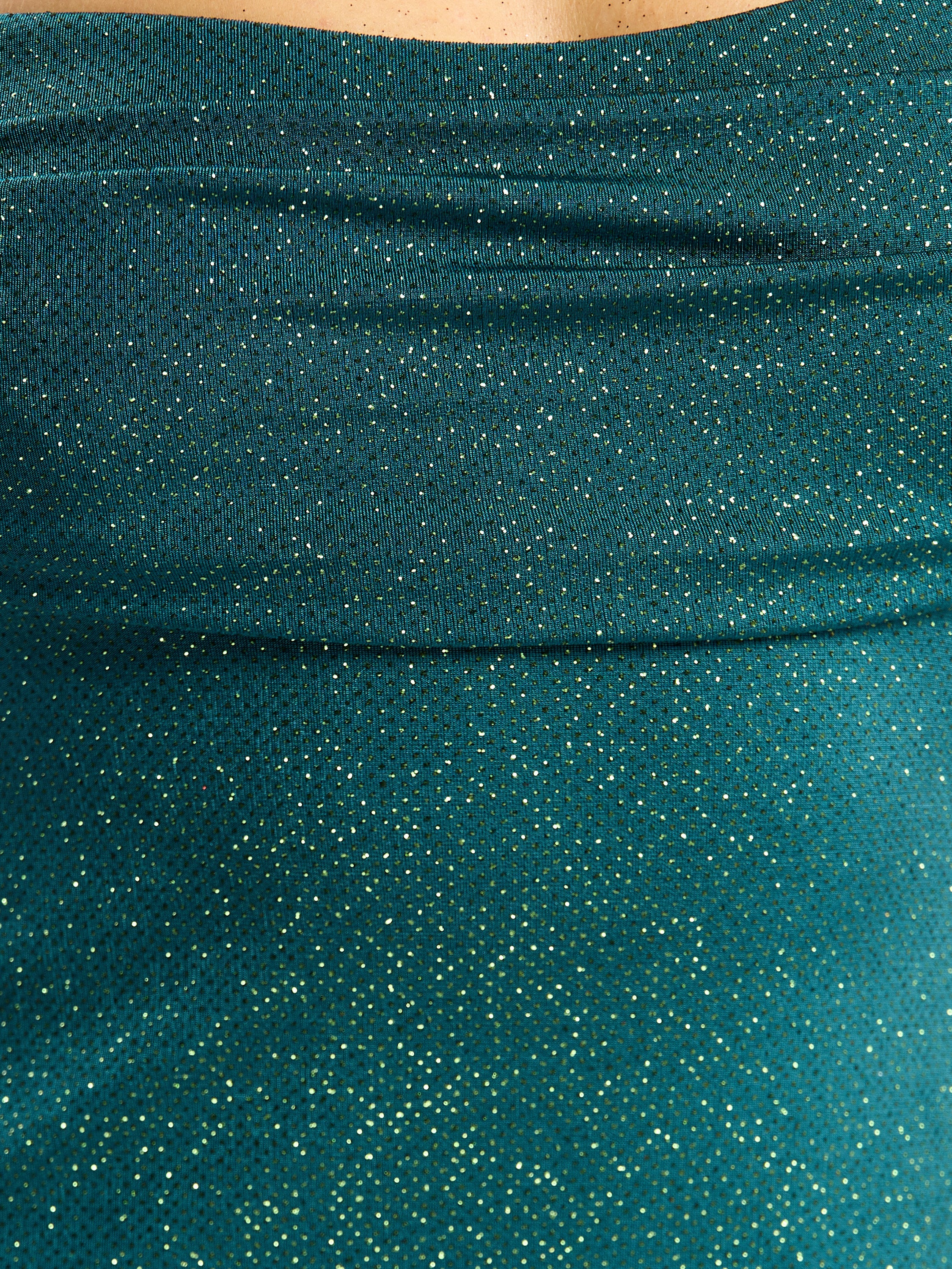 Mindy Slinky Glitter Cowl Mini Dress