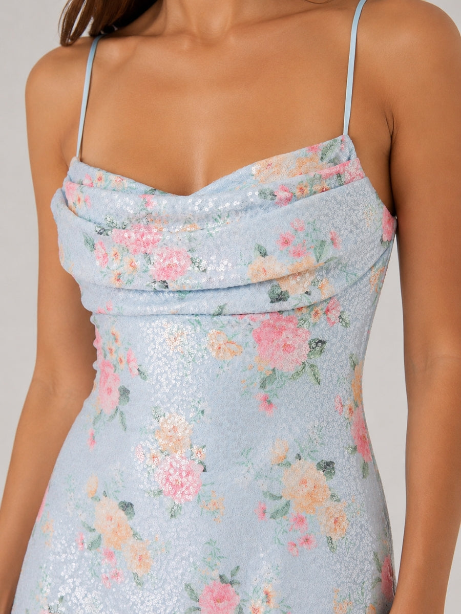 Parker Sequin Floral Mini Dress