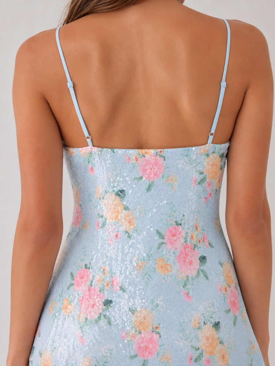 Parker Sequin Floral Mini Dress