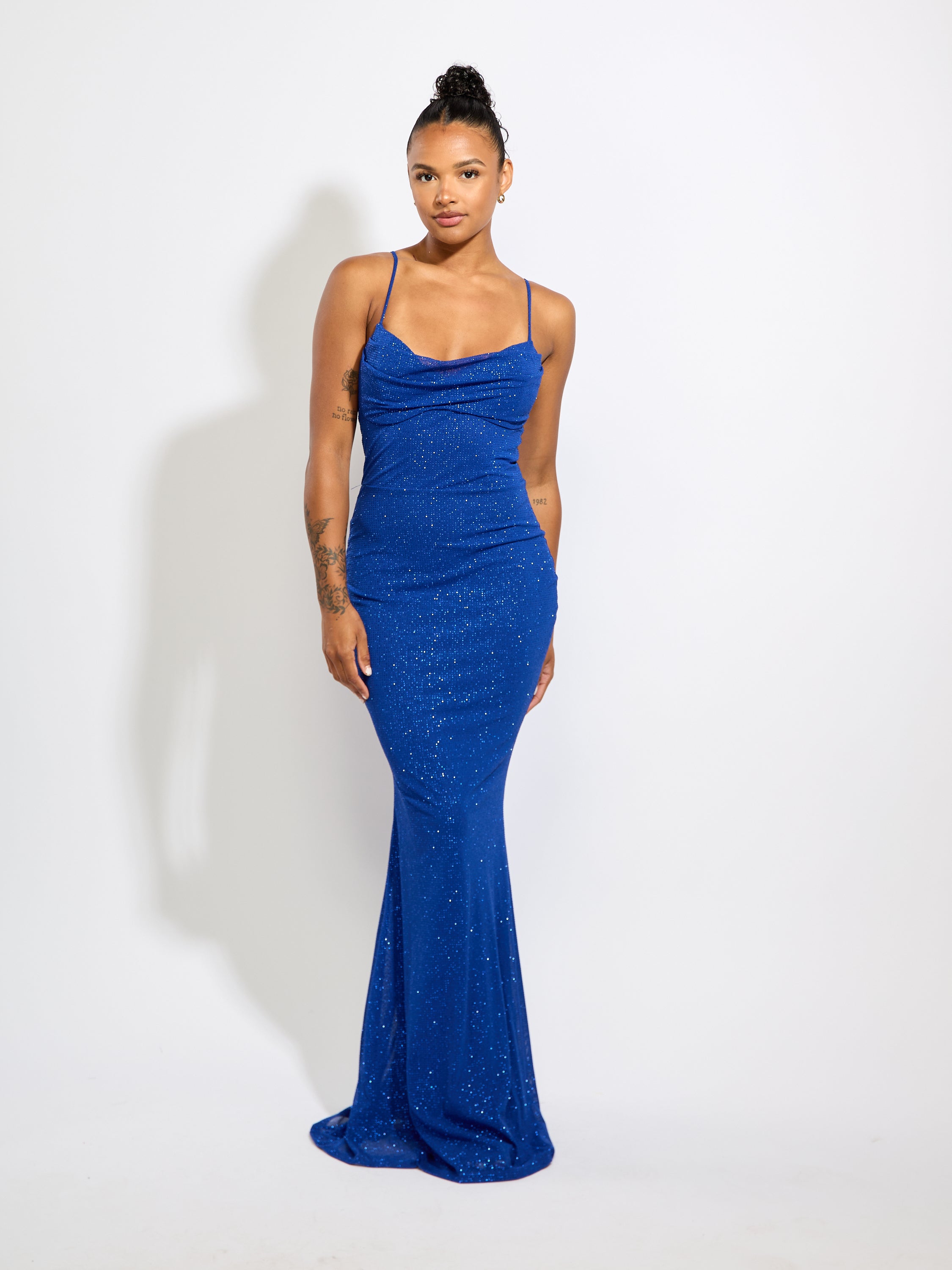 Ivy Glitter Cowl Maxi Dress