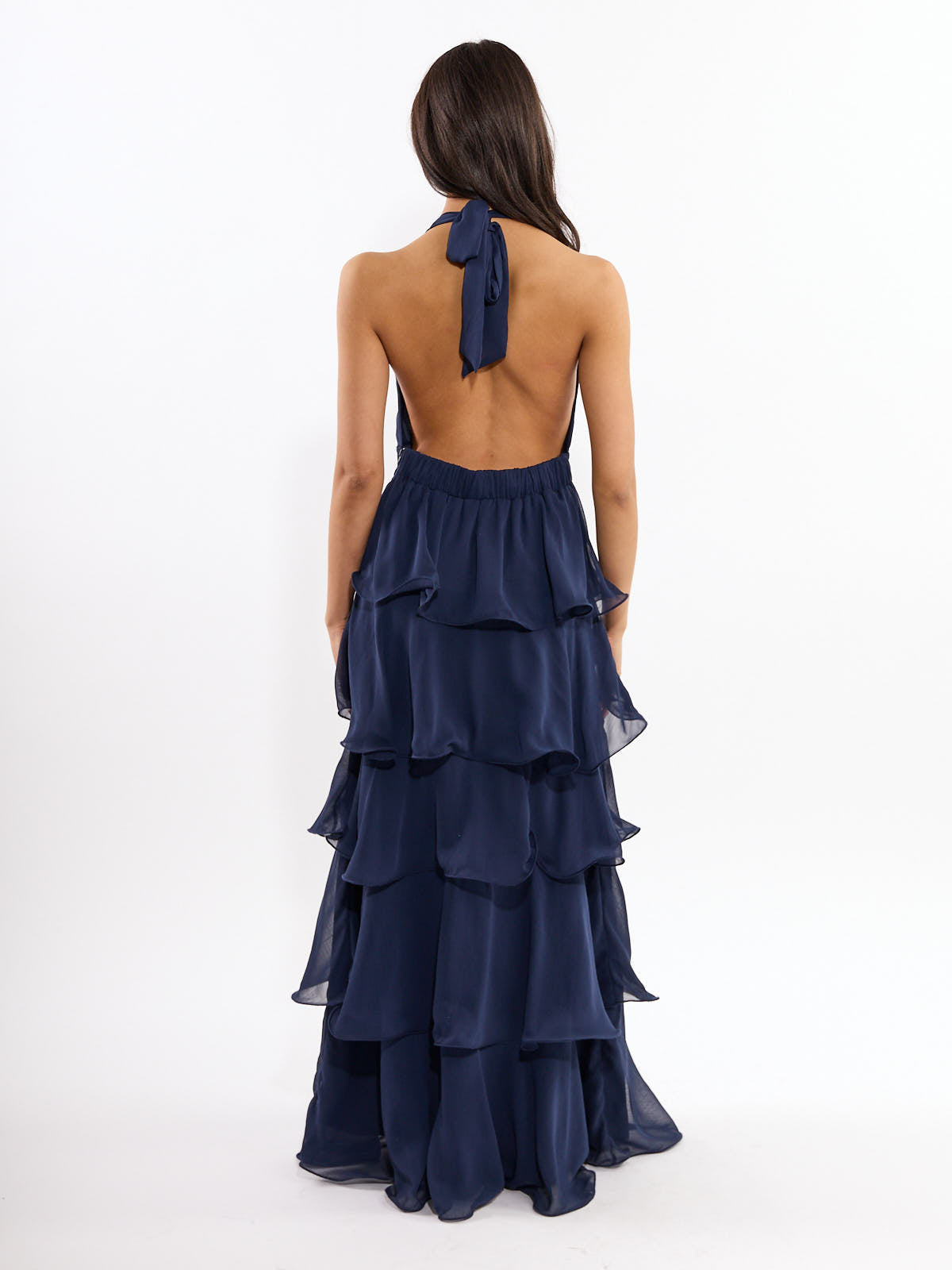 Nicole Halter Chiffon Maxi Dress