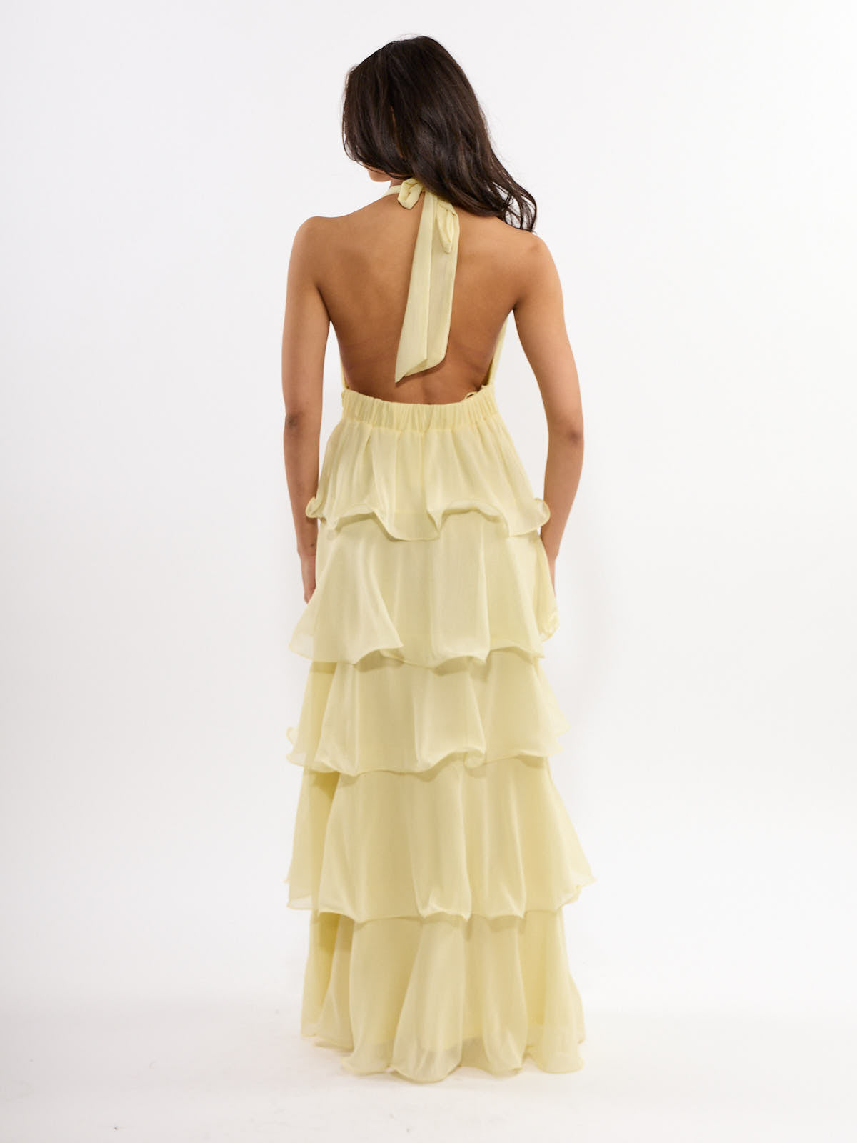 Nicole Halter Chiffon Maxi Dress