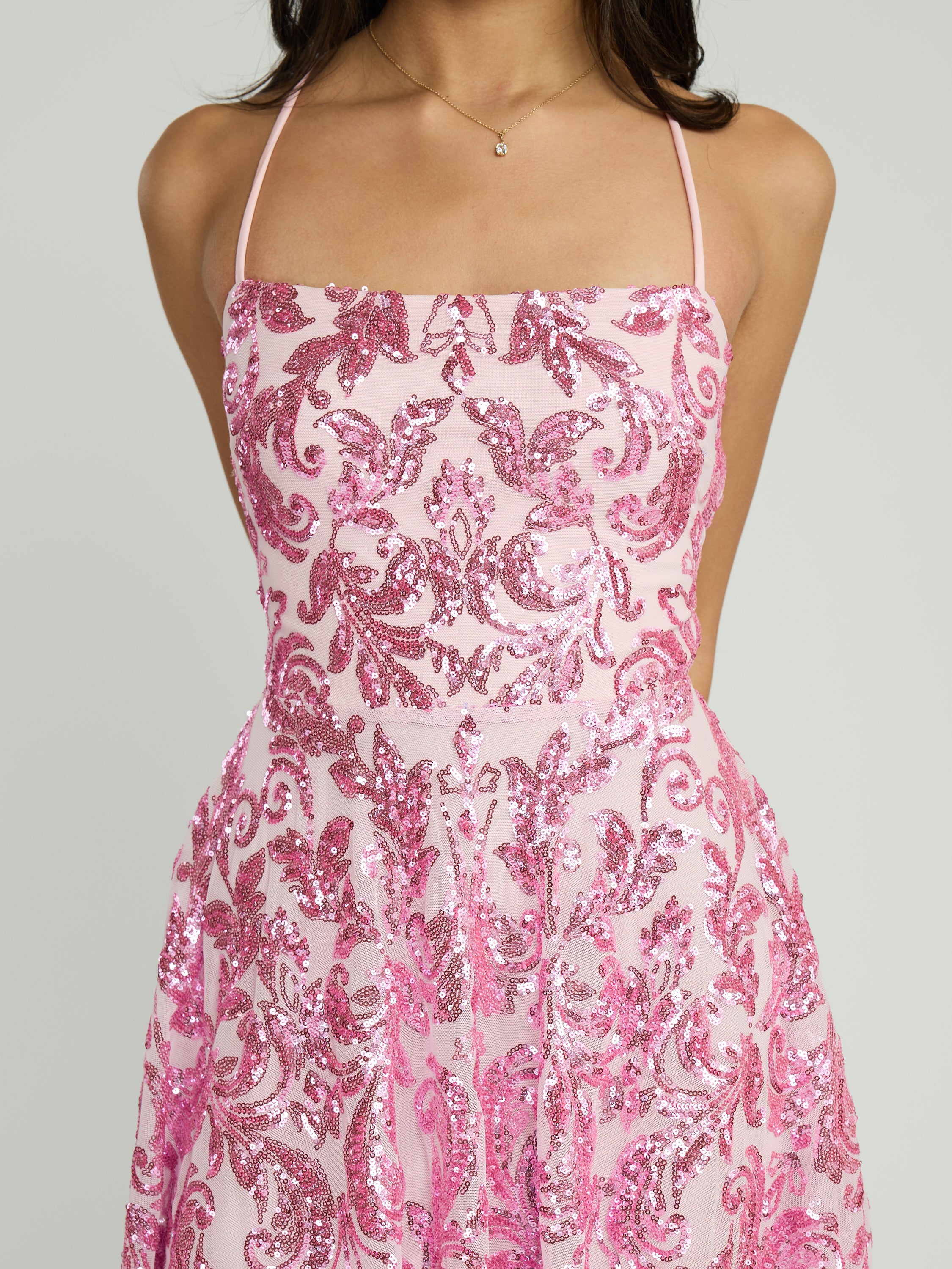 Jojo Sequin Fit + Flare Dress