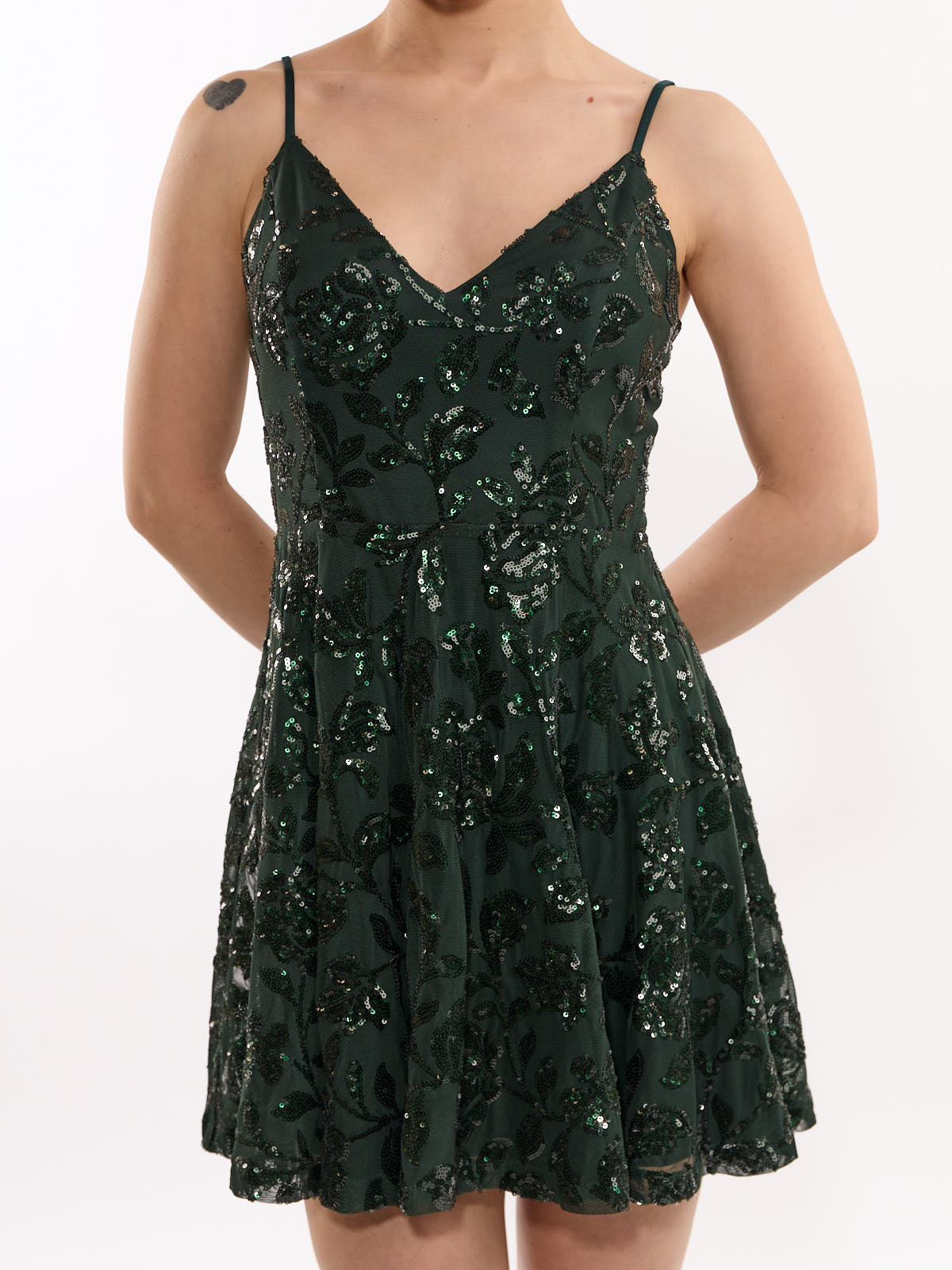 Giana Sequin V-Neck Mini Dress