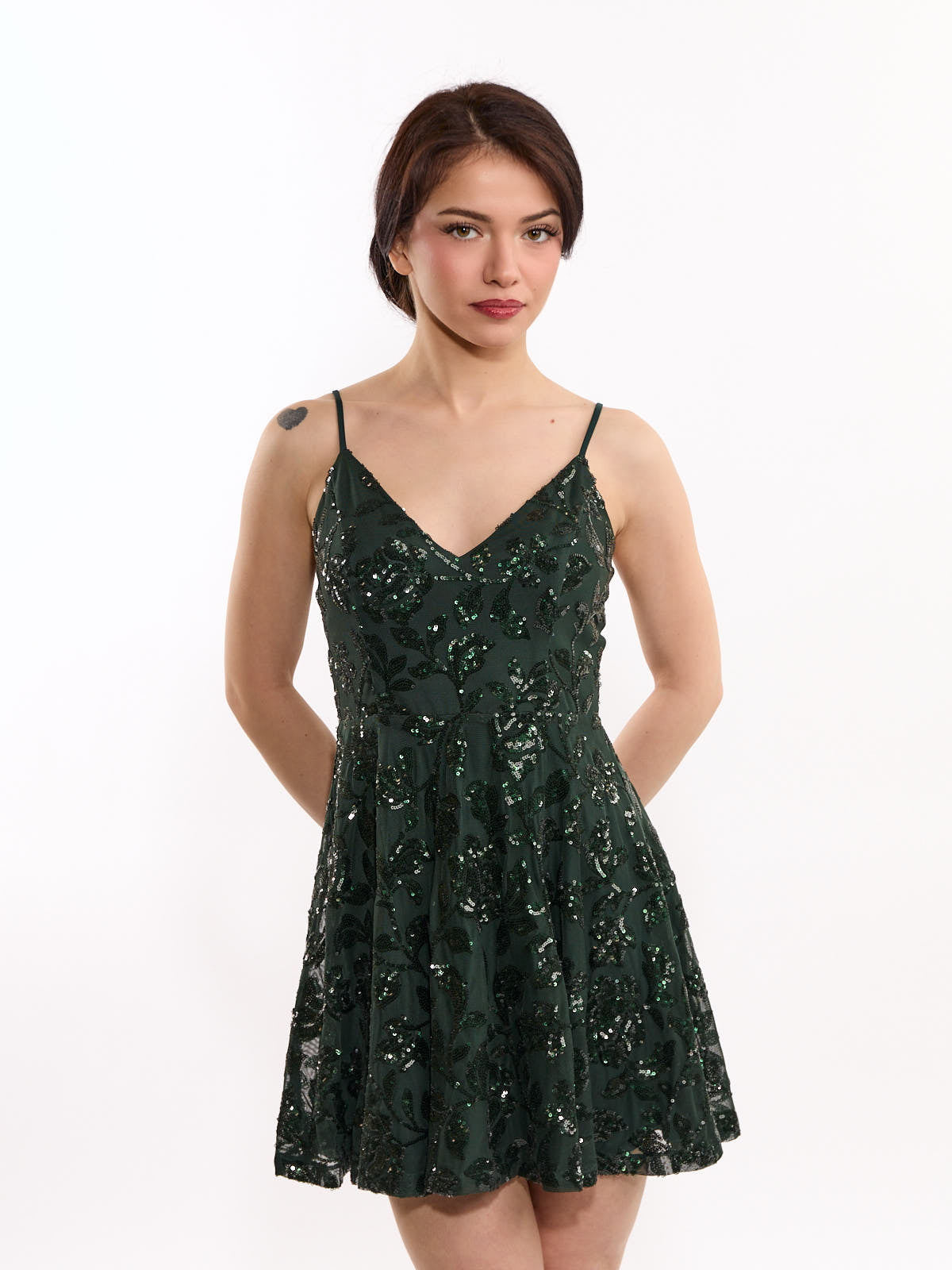 Giana Sequin V-Neck Mini Dress