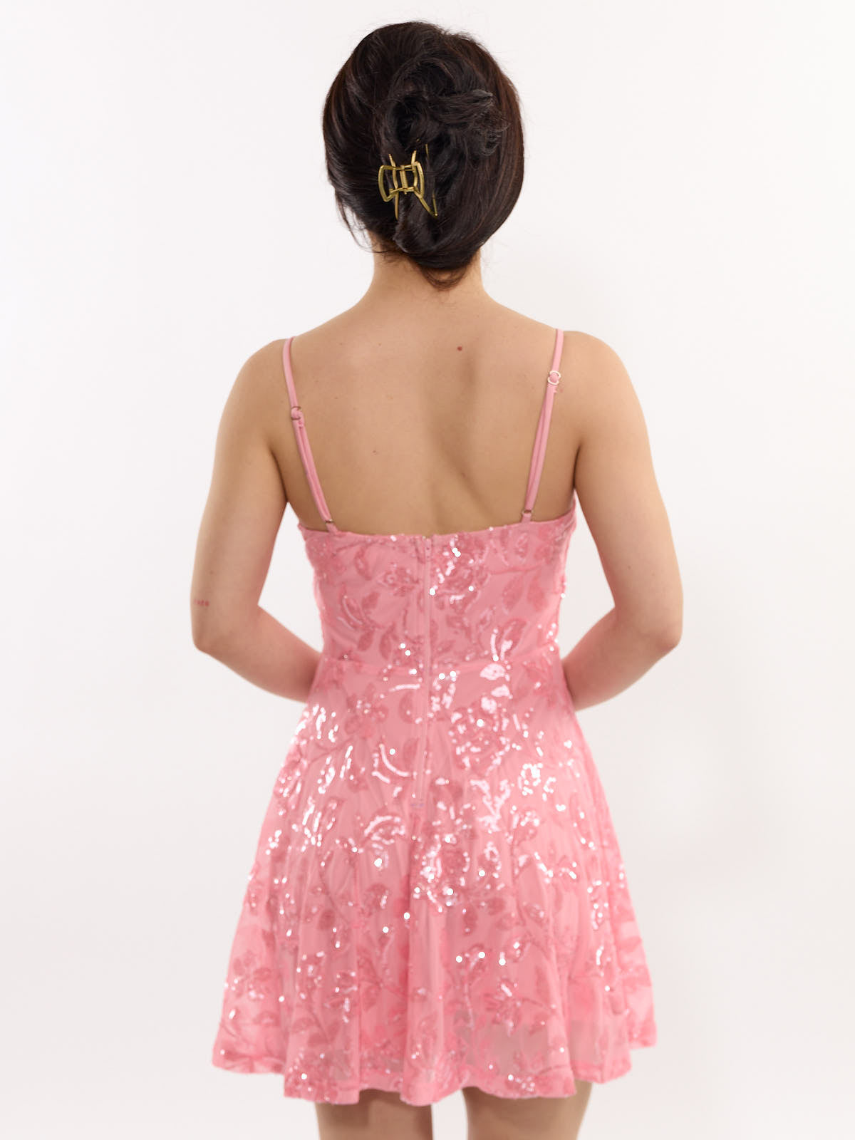 Giana Sequin V-Neck Mini Dress