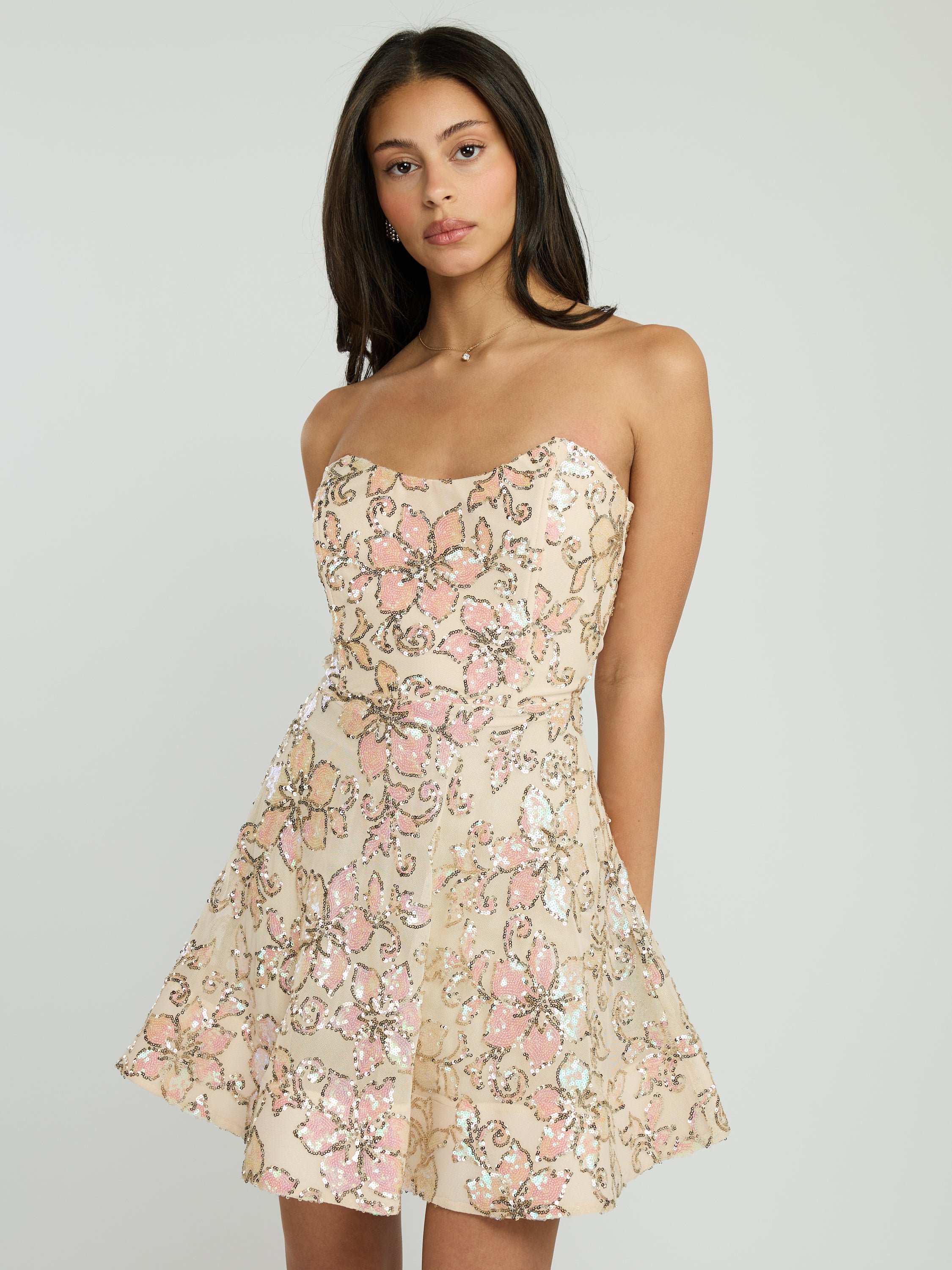 Golden Hour Strapless Flare Dress