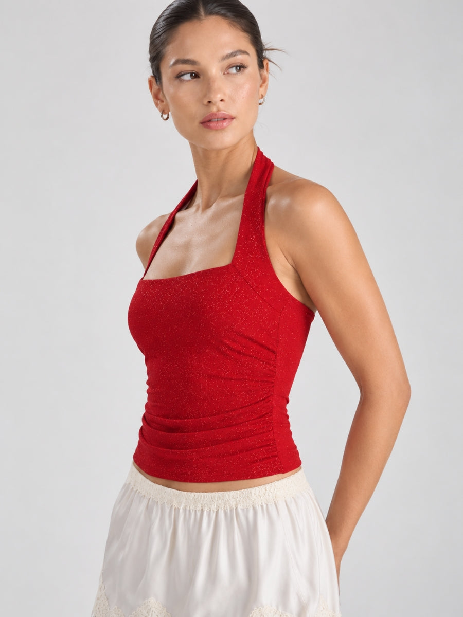 Bieber Glitter Halter Top