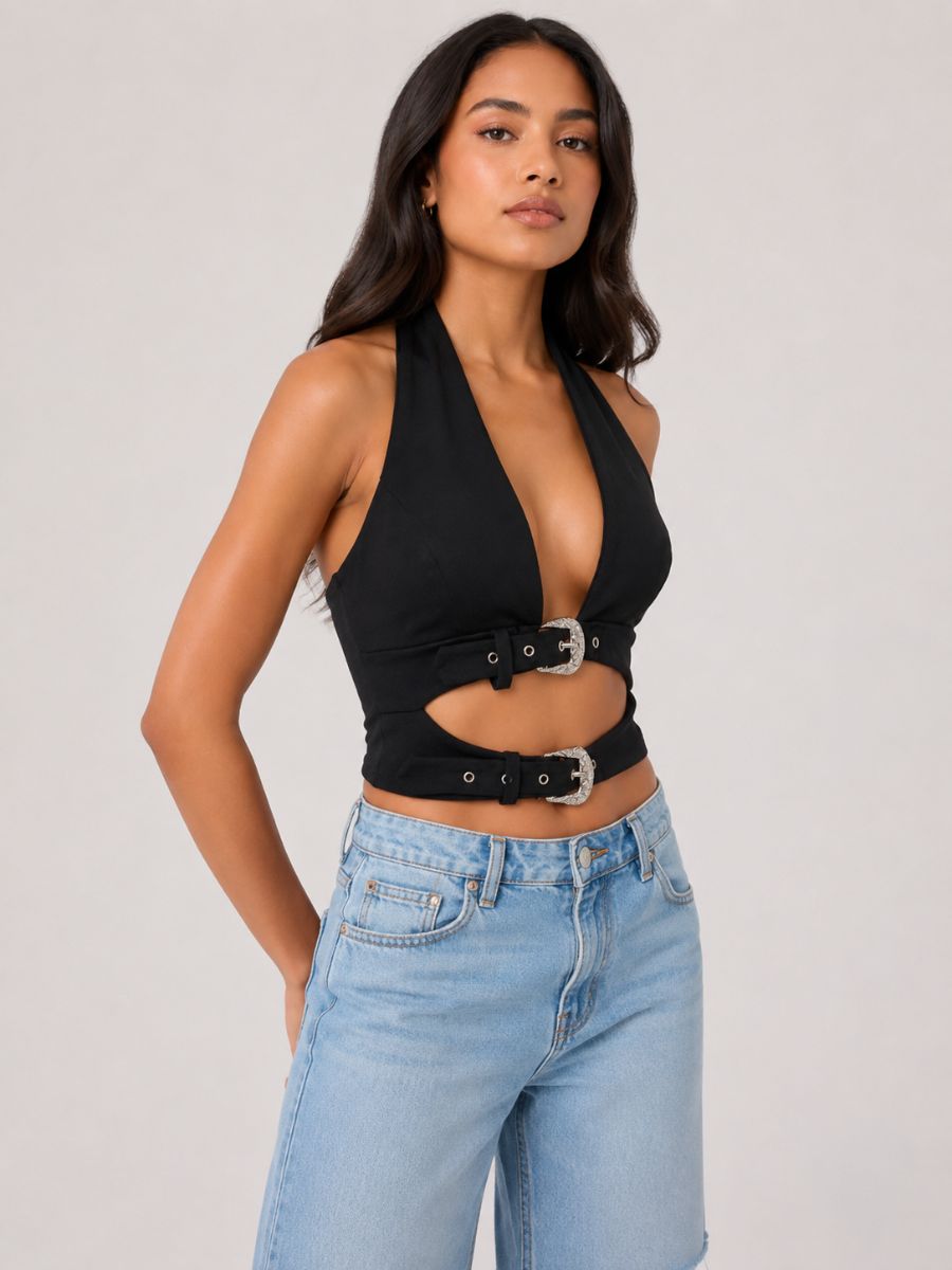 Road House 2 Buckle Halter Top