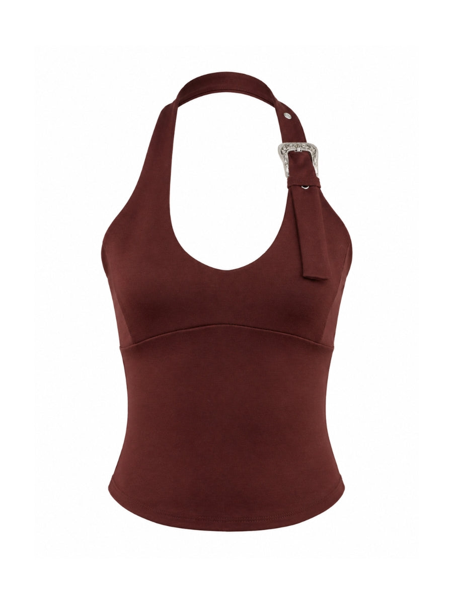 Sadie Halter Buckle Top