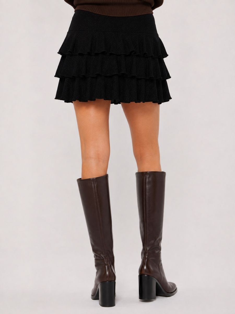 Ity Glitter Tiered Mini Skirt