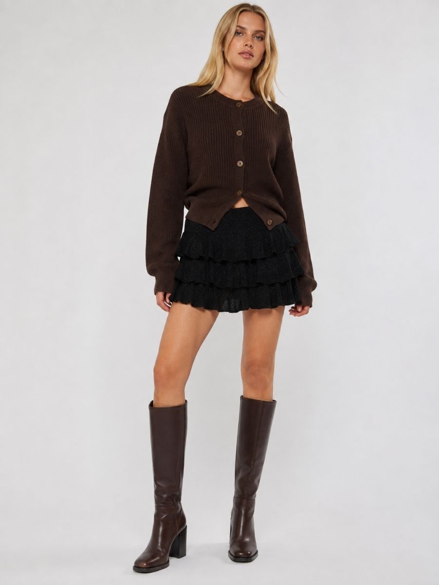 Ity Glitter Tiered Mini Skirt
