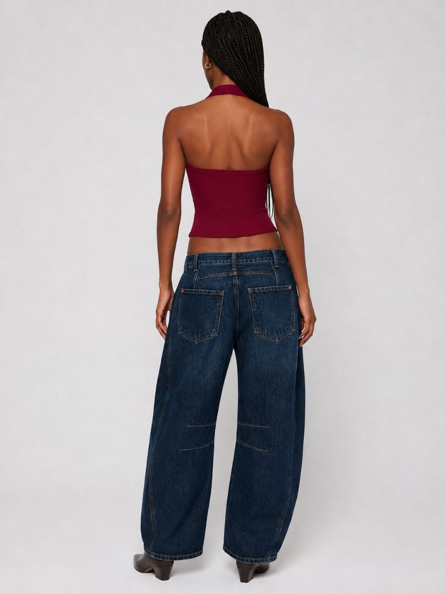 Pammie Ponte Front Hook Halter Top