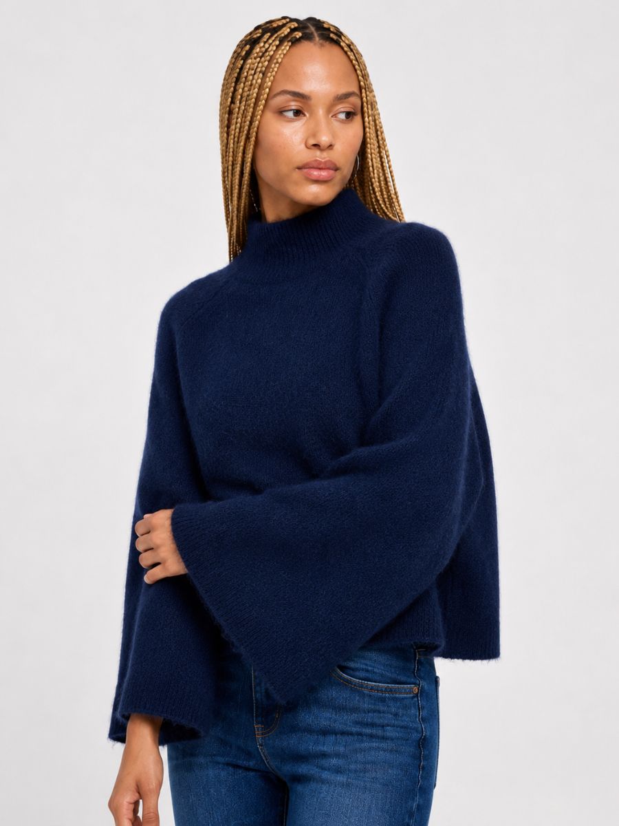 Margo High Neck Side Sleeve Sweater