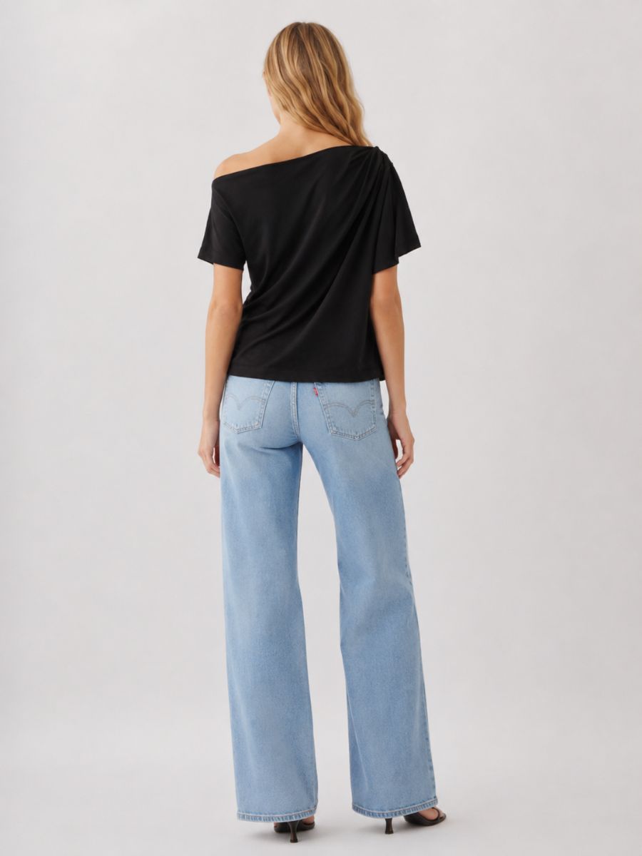 FORM STUDIO Lunar Asymmetrical Off-the-Shoulder Top