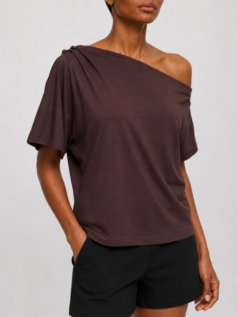 FORM STUDIO Lunar Asymmetrical Off-the-Shoulder Top