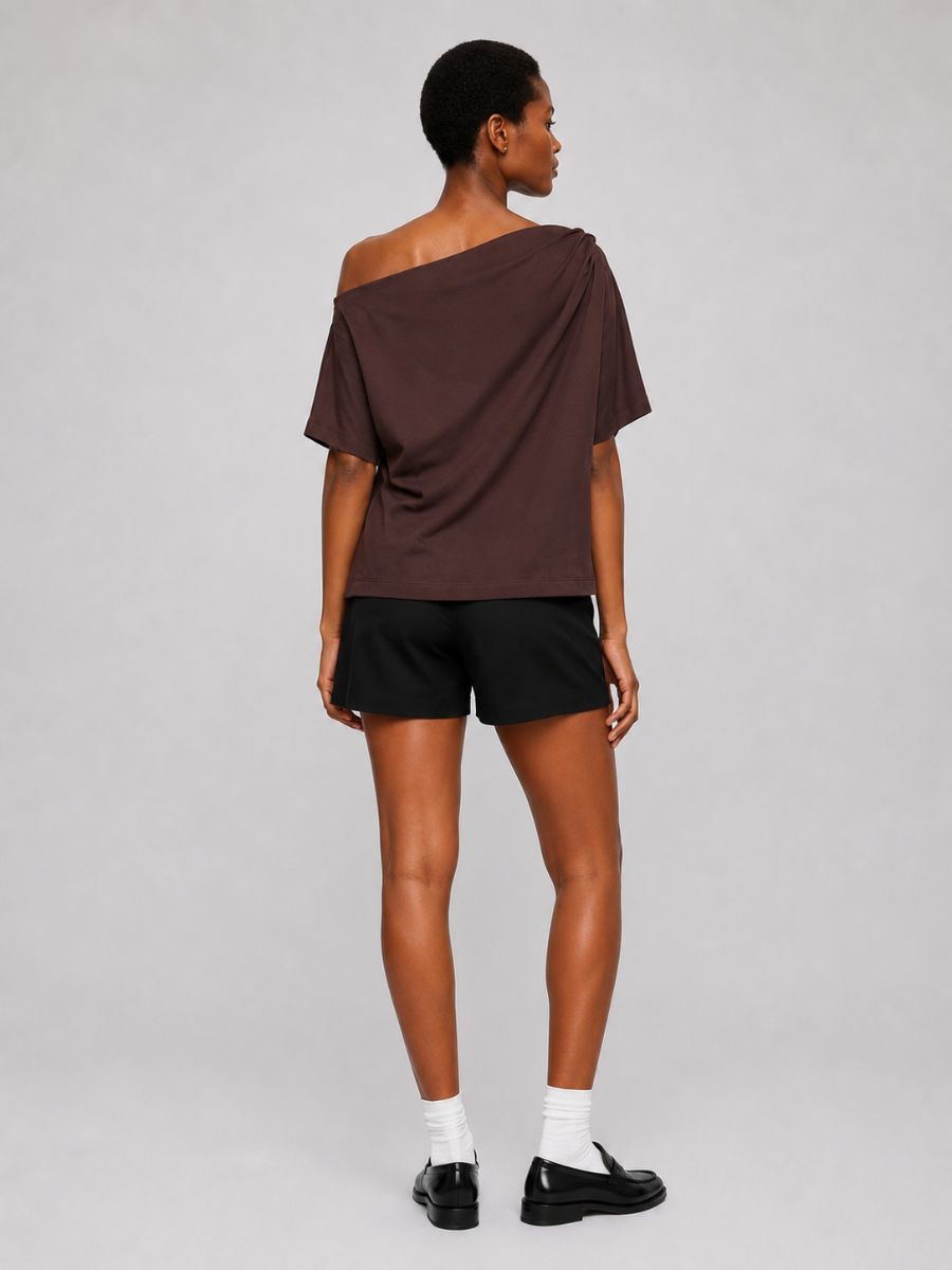 FORM STUDIO Lunar Asymmetrical Off-the-Shoulder Top