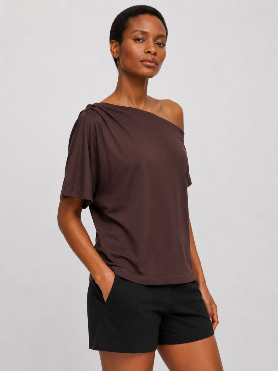 FORM STUDIO Lunar Asymmetrical Off-the-Shoulder Top