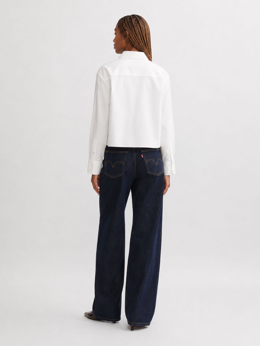 Erin Boxy Oxford Long Sleeve Blouse