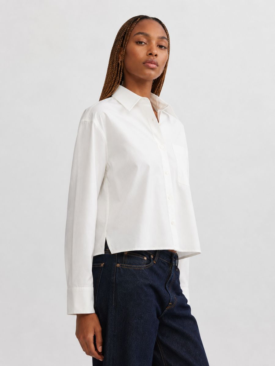 Erin Boxy Oxford Long Sleeve Blouse