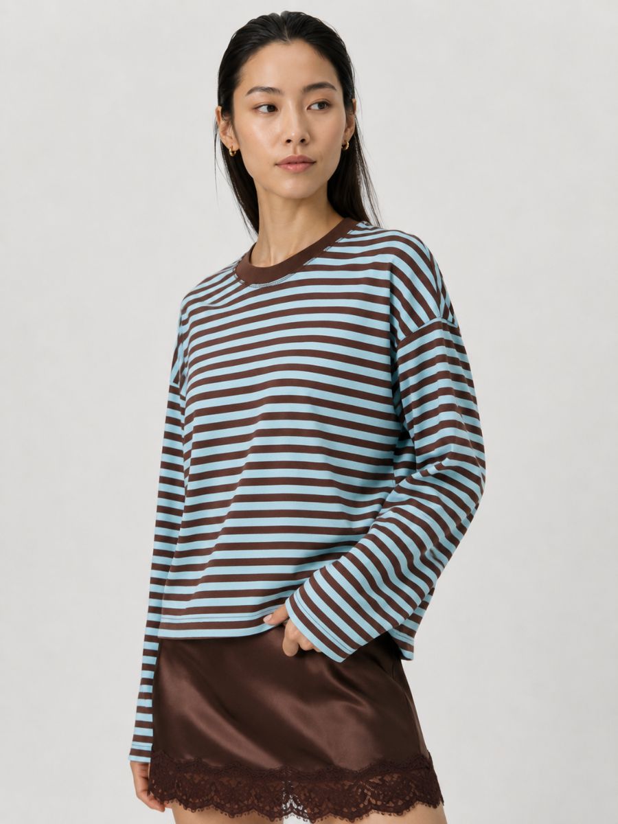 Leon Boxy Stripe Knit Top