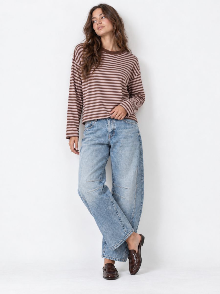 Leon Boxy Stripe Knit Top
